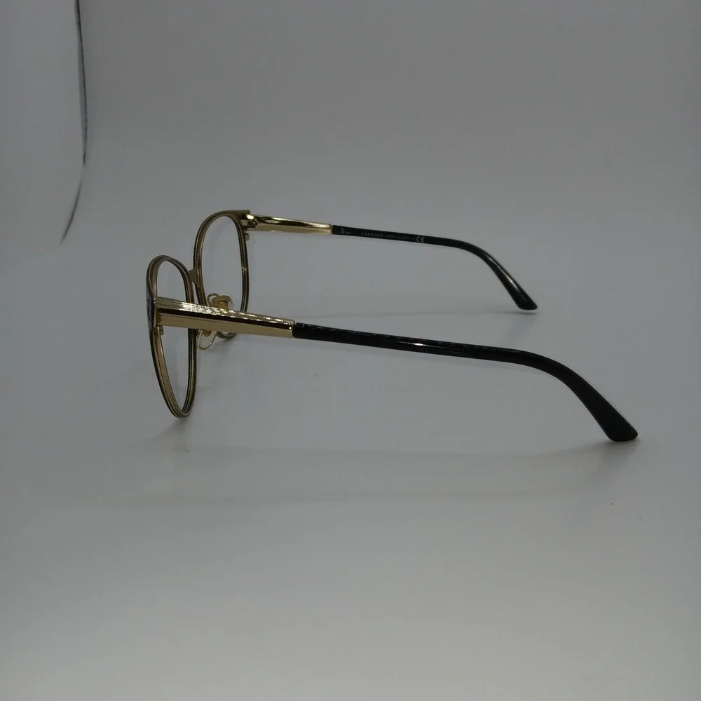 Versace 2168 1366/5A Unisex Eyeglasses Frame Black Gold Full Rim 57-16-140 mm
